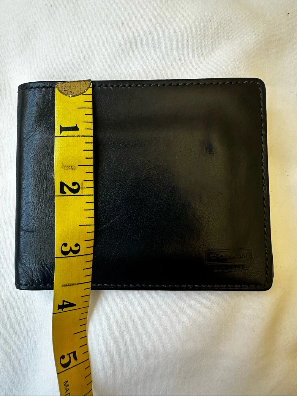 Coach Black Leather BiFold Wallet Men’s ID Window Card Holder Billfold